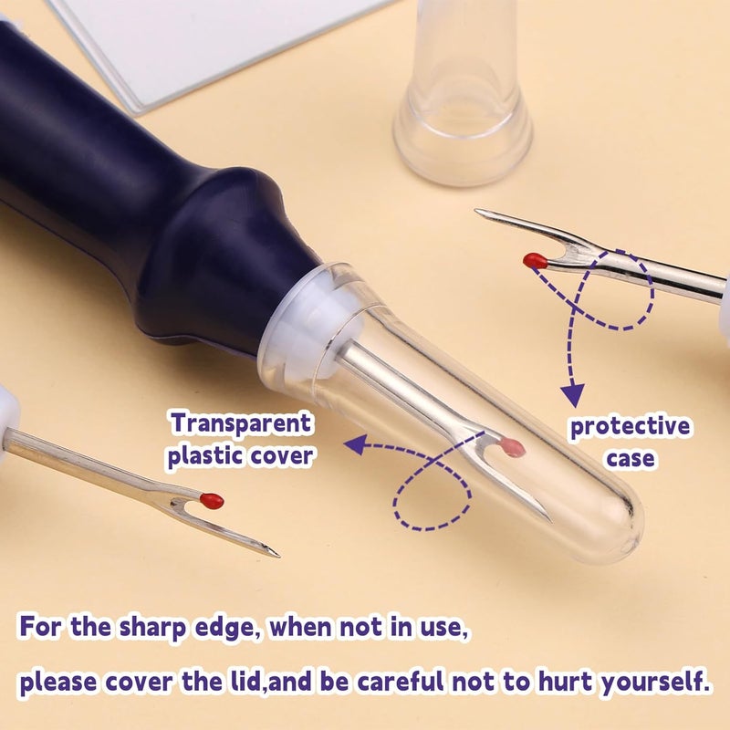 ZMAAGG 5 Pcs Ergonomic Grip Seam Ripper, Seam Ripper Set, Blue Seam Rippers for Sewing,Thread Remover Tool for Crafting Removing Embroidery Hems Seams (Purple) - Image 3